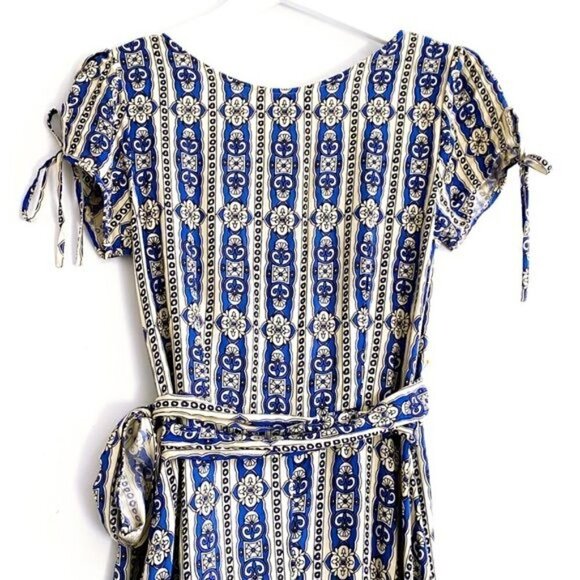 Cleobella Almudena Printed Wrap Dress Azure, Size XS - Picture 8 of 14